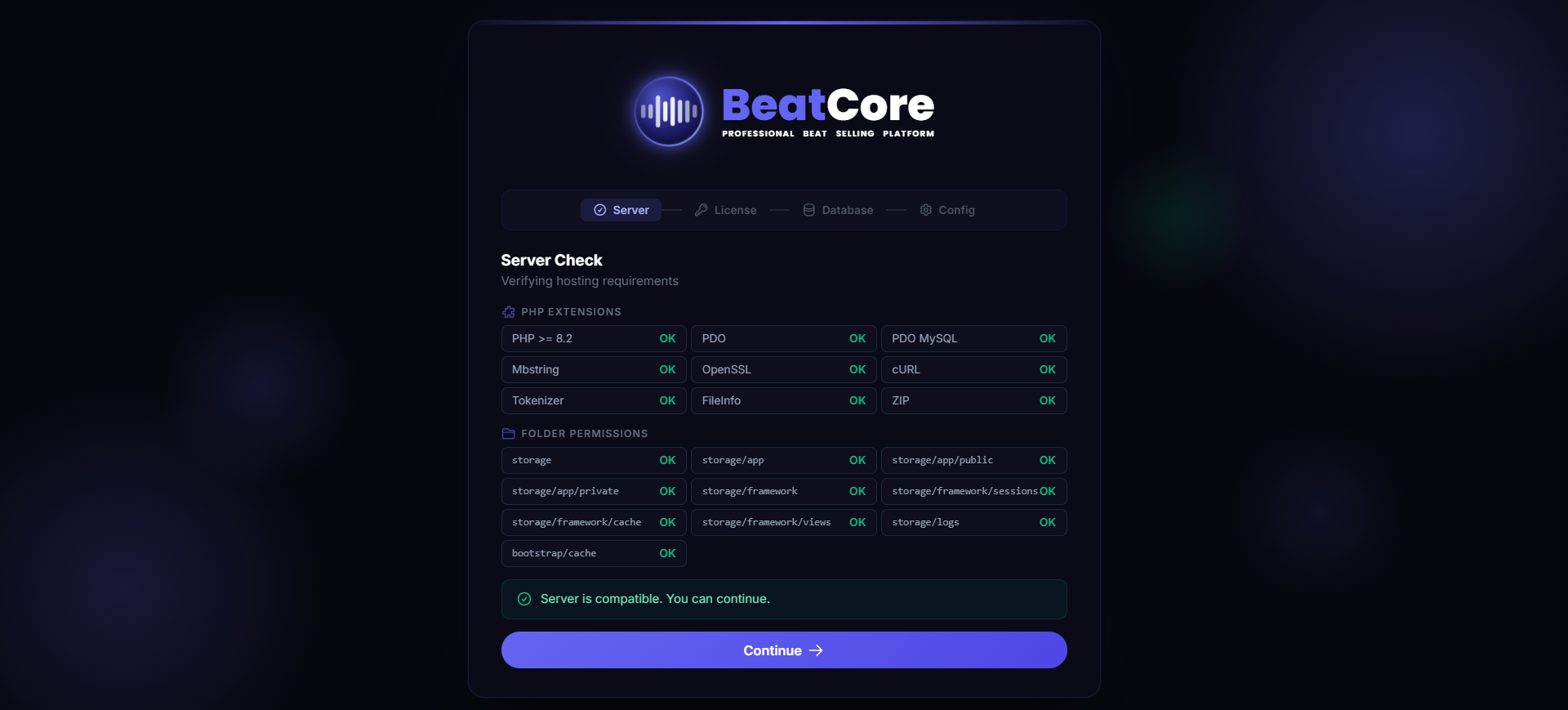Setup Wizard steps
